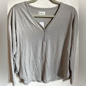 Lou & Grey long sleeve shirt, gray, LOFT, NWT